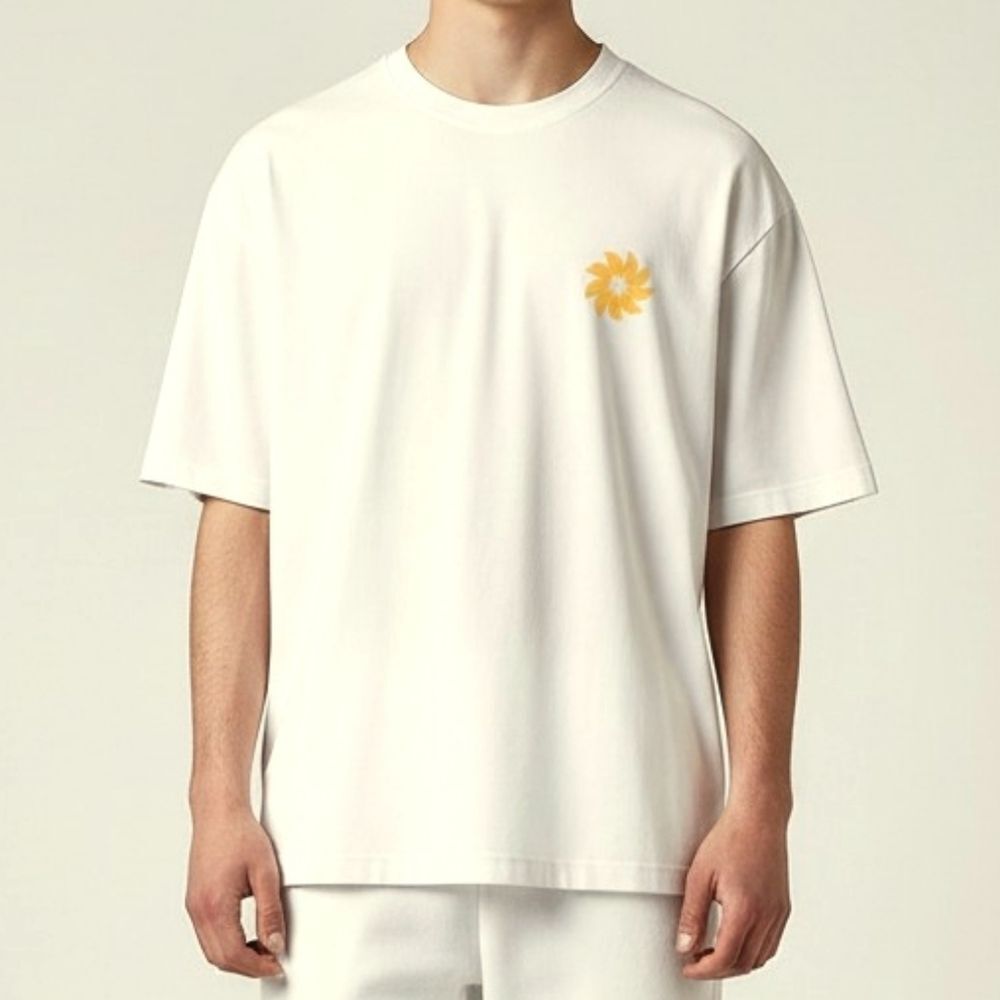 Mollusk Surf Shop California Cotton Cream T-Shirt with Orange Graphic